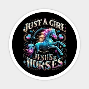 Jesus And Horses, Horse Gifts For Girls, Women Magnet